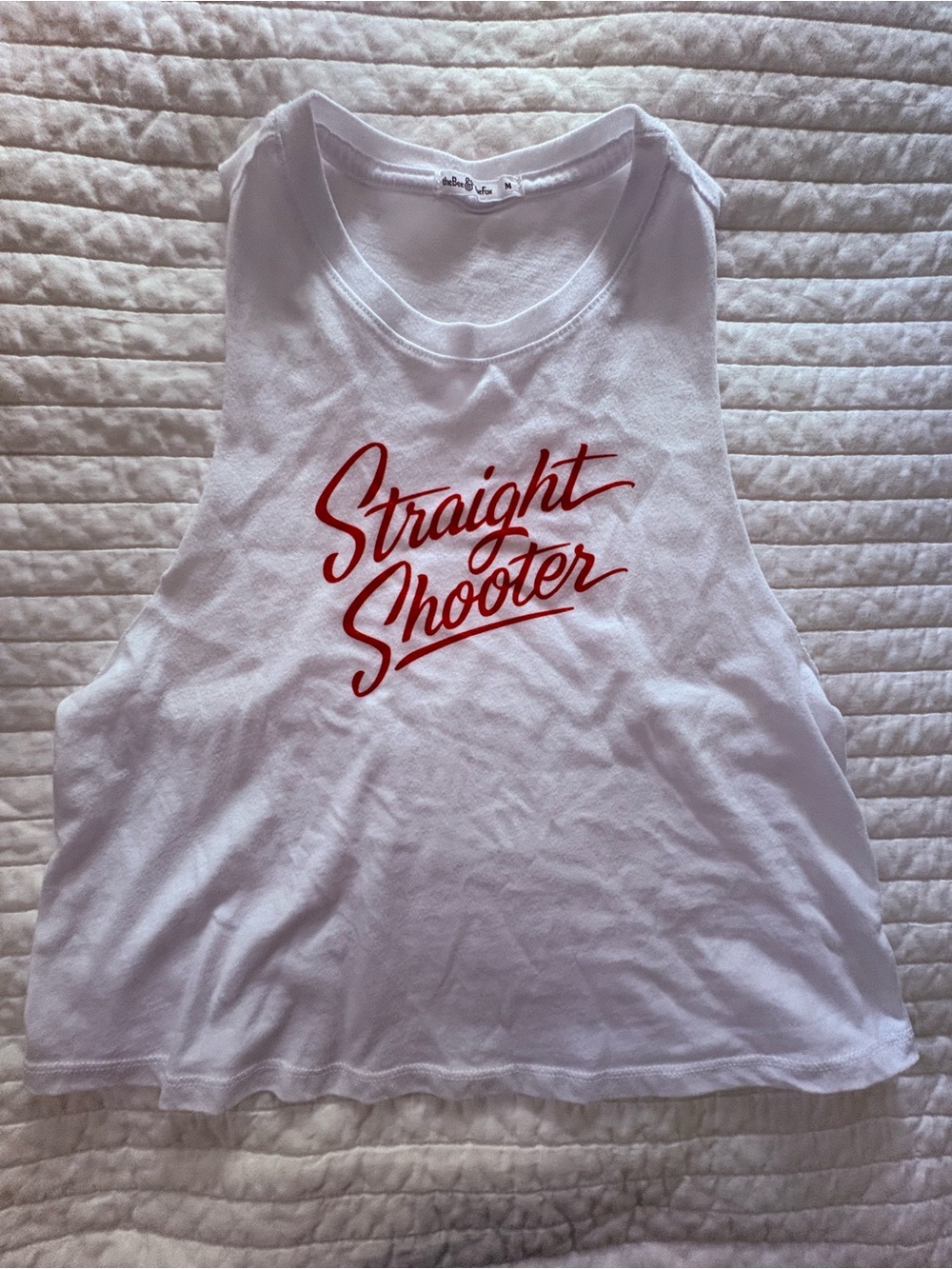 White "Straight Shooter" Crop Tank Top